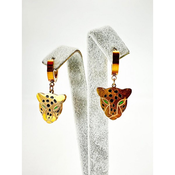 Rose Jaguar Detaylı Küpe